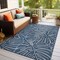 World Rug Gallery Contemporary Tropical Leaves Weather Resistant Indoor/Outdoor Area Rug 5' x 7' Blue 4031BLUE5X7 - alternate 9